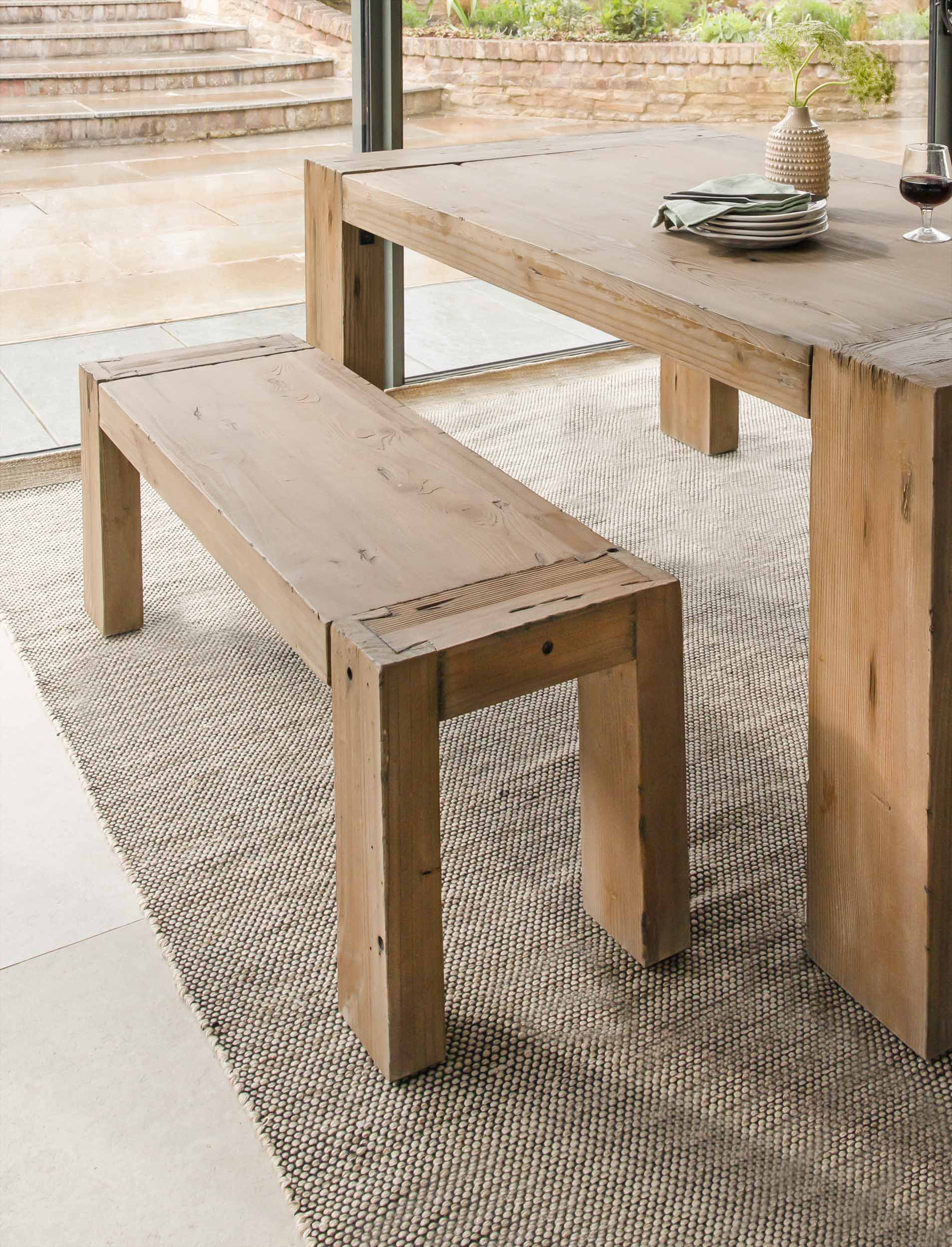 Chisbury Bench Small Natural Dining Chairs Garden Trading