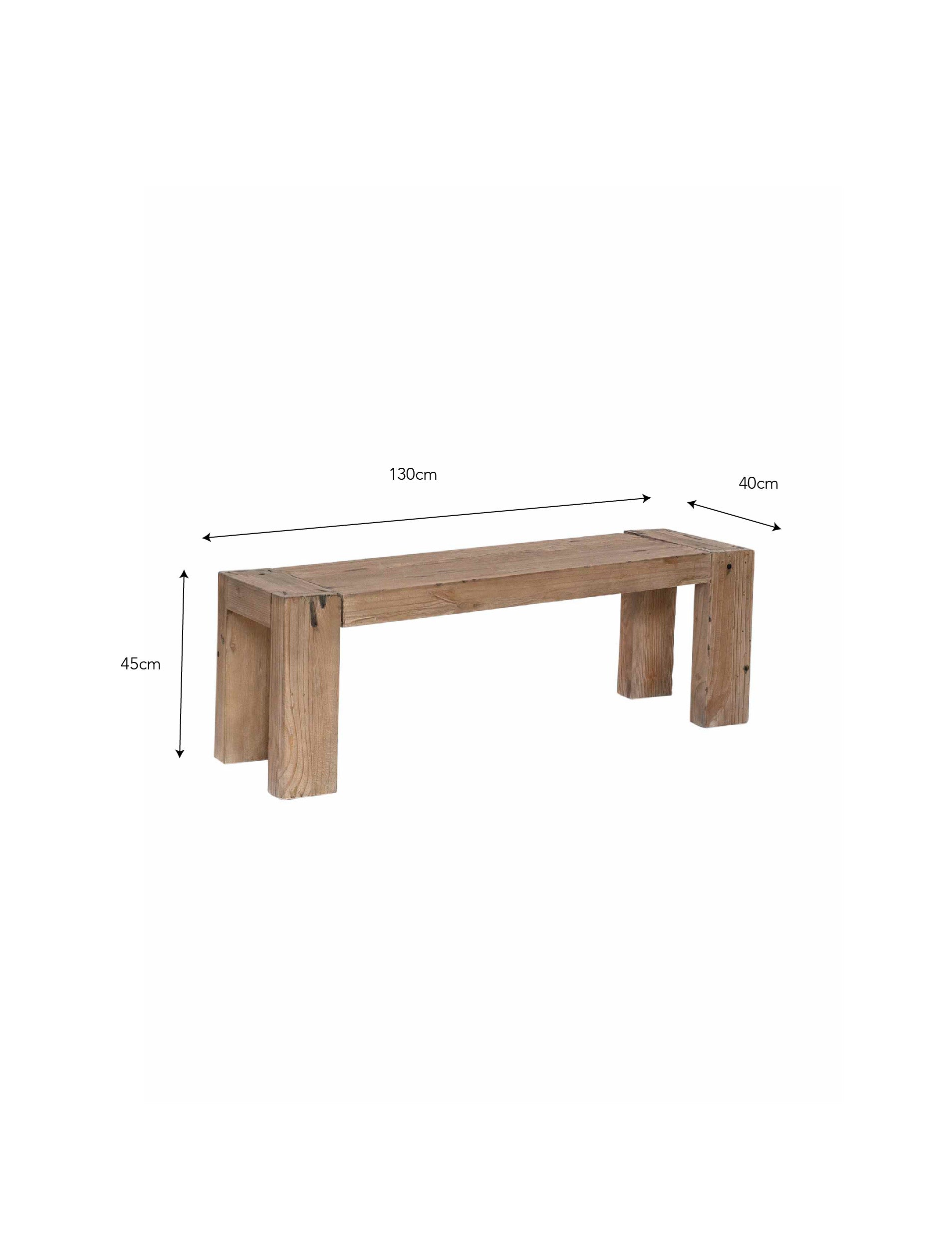 Chisbury Bench Small Natural Dining Chairs Garden Trading