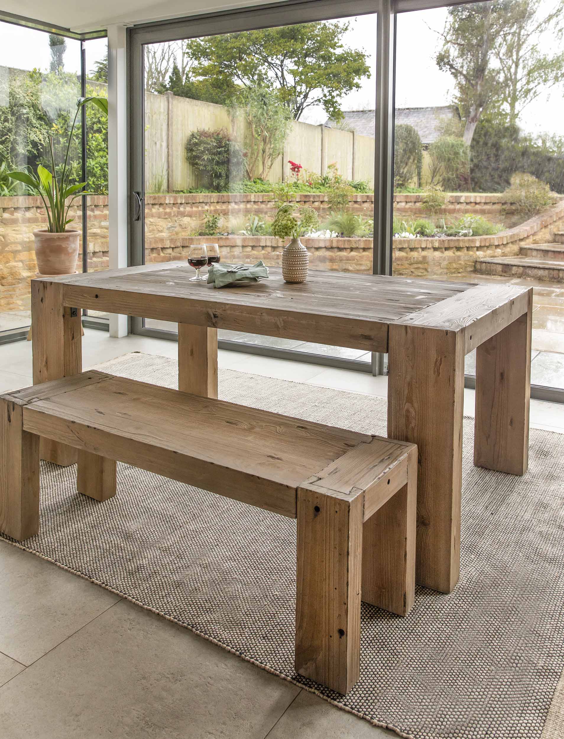 Chisbury Bench Small Natural Dining Chairs Garden Trading