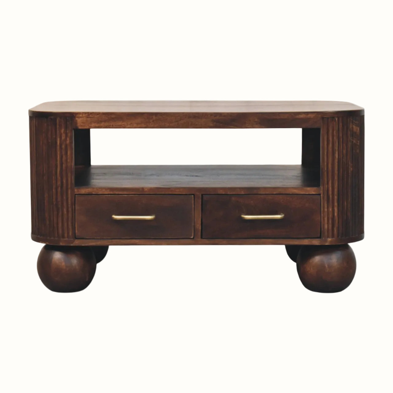 Merrick Fluted Coffee Table - California Walnut Coffee Tables Bokel Home