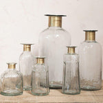 Chara Hammered Bottle Vase, Small - Lines