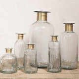 Chara Hammered Bottle Vase, Small - Lines