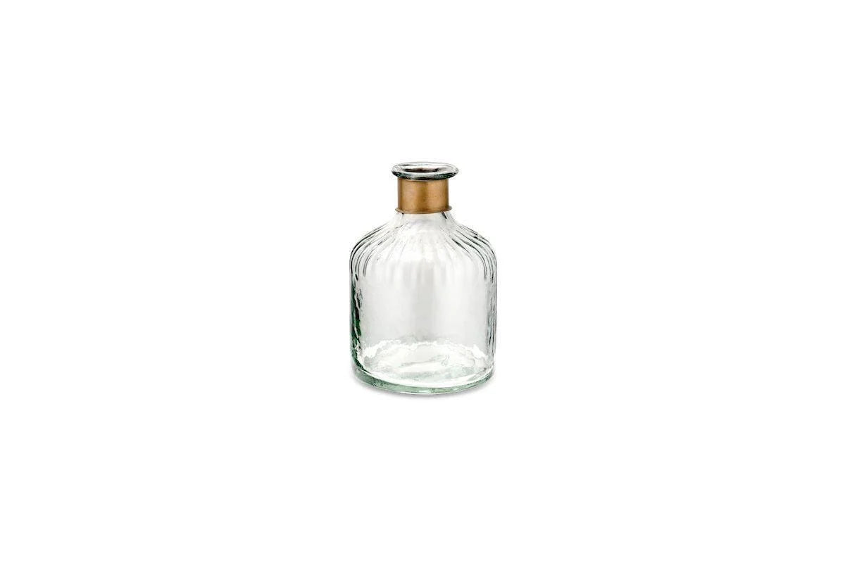 Chara Hammered Bottle Vase, Small - Lines