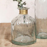 Chara Hammered Bottle Vase, Small - Lines