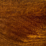A close up photograph showing our chestnut mango wood sample.