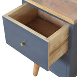 Cline Bedside Table - Black/Natural
