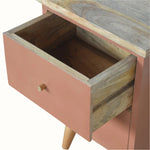 Wooden drawer open on a white background