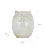 Anjuna Reactive Glaze Ceramic Vase, Large - Off White