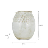Anjuna Reactive Glaze Ceramic Vase, Large - Off White