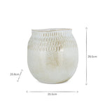 Anjuna Reactive Glaze Ceramic Vase, Small - Off White