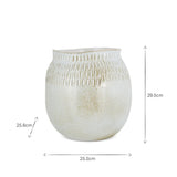 Anjuna Reactive Glaze Ceramic Vase, Small - Off White