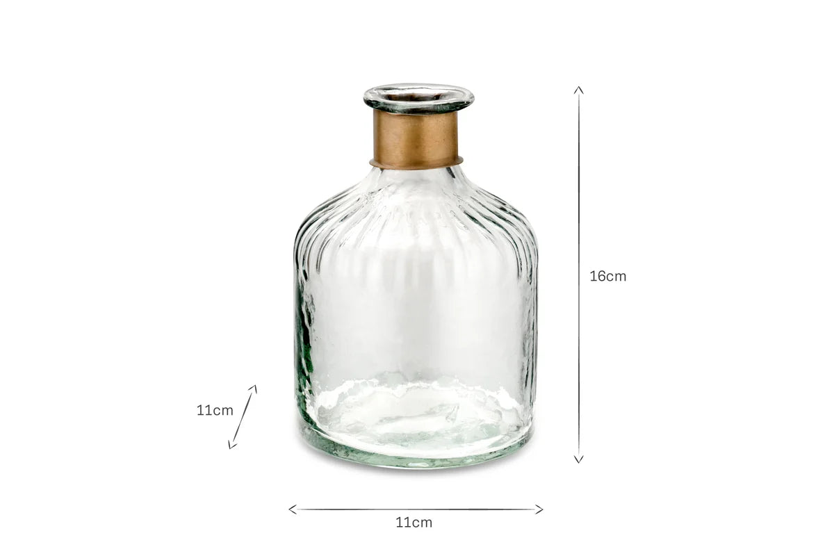 Chara Hammered Bottle Vase, Small - Lines