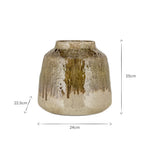 Melina Reactive Glaze Vase - Olive & Natural