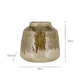 Melina Reactive Glaze Vase - Olive & Natural