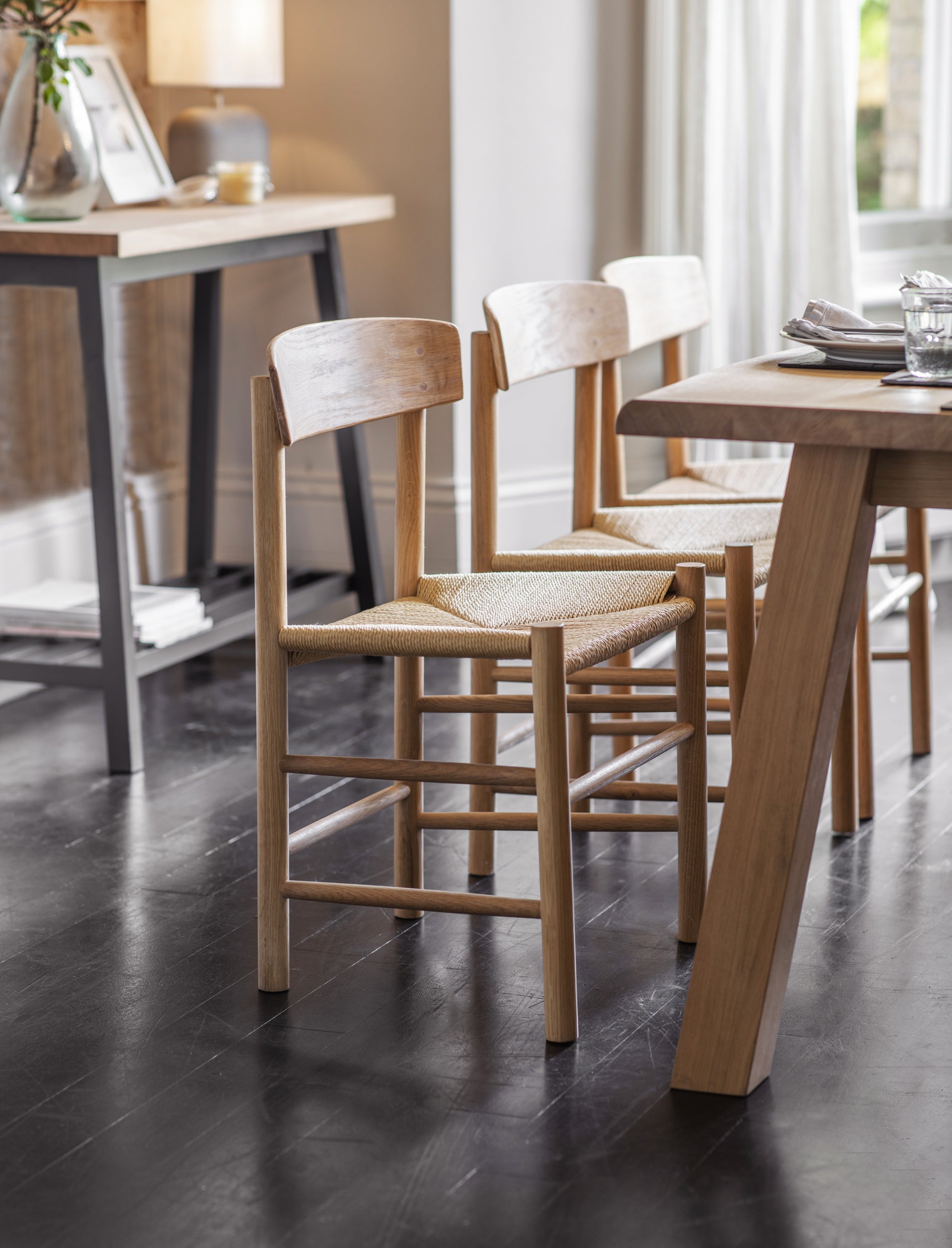 Longworth Dining Chairs - Oak Wood, Natural, Set of 2 Dining Chairs Garden Trading