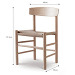 Longworth Dining Chairs - Oak Wood, Natural, Set of 2 Dining Chairs Garden Trading