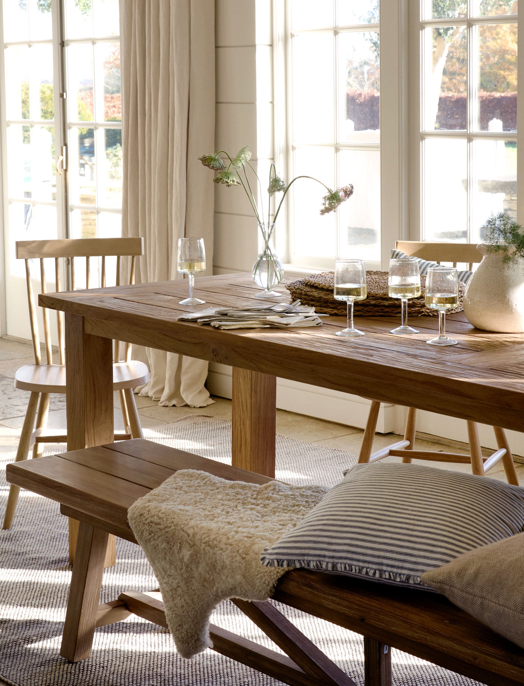 St Mawes Refectory Table 10 Seater - Teak, Natural Dining Tables Garden Trading
