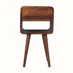 Wooden bedside on a white background