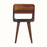 Wooden bedside on a white background