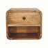 Wooden nightstand with a drawer on a white background