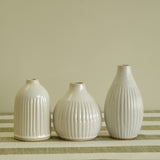 Grooved Stoneware  Vases - Set of 3