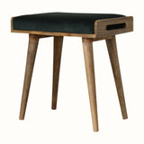 Keene Bench - Forest Green Velvet/Natural