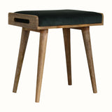 Keene Bench - Forest Green Velvet/Natural
