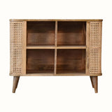 Seeley Cane Open Cabinet, 4 Shelves - Natural