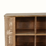 Seeley Cane Open Cabinet, 4 Shelves - Natural