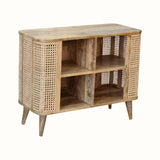 Seeley Cane Open Cabinet, 4 Shelves - Natural