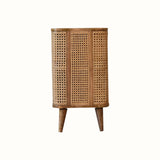 Seeley Cane Open Cabinet, 4 Shelves - Natural