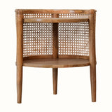 Seeley Cane Open Side Table, Small - Natural