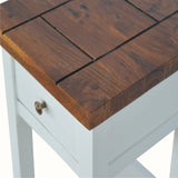 Marlow Narrow Side Table - Chestnut/White