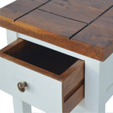 Marlow Narrow Side Table - Chestnut/White