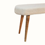Boren Cream Boucle Bench - Natural