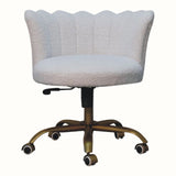 Arlo White Boucle Swivel Office Chair