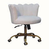 Arlo White Boucle Swivel Office Chair