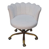 Arlo White Boucle Swivel Office Chair