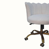 Arlo White Boucle Swivel Office Chair