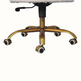 Arlo White Boucle Swivel Office Chair