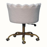 Arlo White Boucle Swivel Office Chair