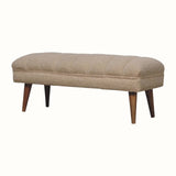 Boren Large Boucle Bench - Cream/Natural
