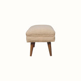Boren Large Boucle Bench - Cream/Natural