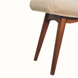 Boren Cream Boucle Stool - Honey Caramel