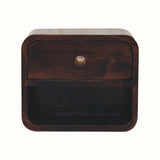 Hamade Open Wall-Mounted Bedside Table, Small - California Walnut