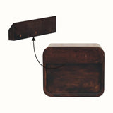 Hamade Open Wall-Mounted Bedside Table, Small - California Walnut