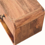 Hamade Open Wall-Mounted Bedside Table, Small - Honey Caramel