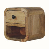 Hamade Open Wall-Mounted Bedside Table, Mini - Natural