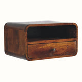 Hamade Wall-Mounted Bedside Table, Medium - Chestnut