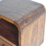Hamade Wall Mounted Bedside Table, Small - Chestnut